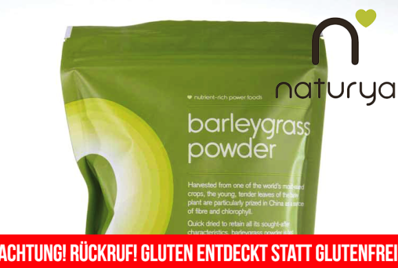 Vorsicht! Statt „glutenfrei“ wurde Gluten entdeckt: „Naturya barleygrass powder“